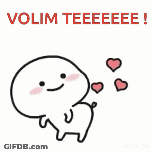 Person With Hearts And Volim Teeee GIF