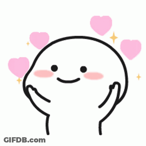 Person With Hearts Around Head GIF