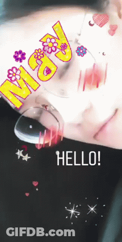 Person With Hello Text GIF