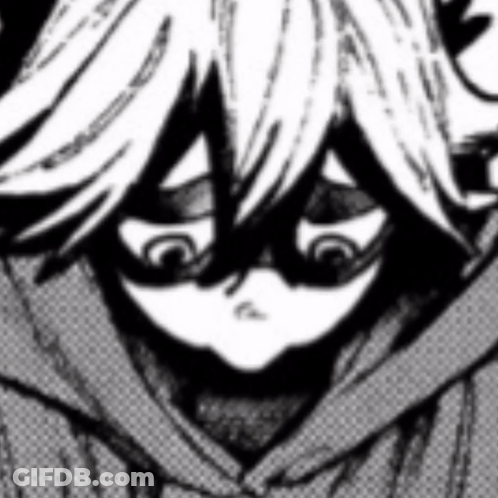 Person With Long Hair And Mask In Black And White GIF