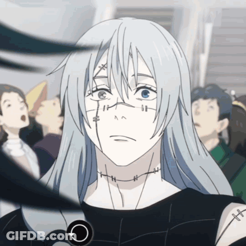 Person With Long White Hair And Arm Tattoo GIF