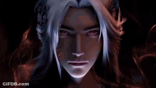 Person With Long White Hair And Crown GIF