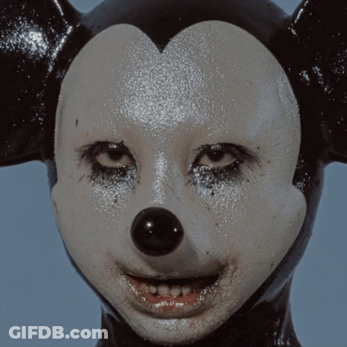Person With Mickey Mouse Mask And Binoculars GIF