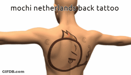 Person With Mochi Netherlands Tattoo GIF