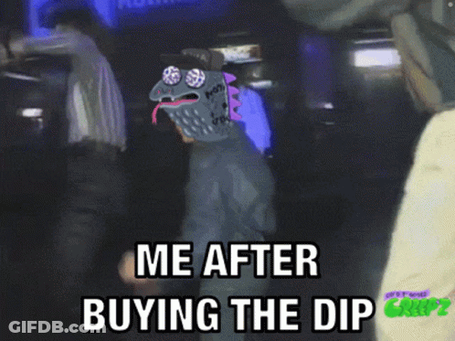 Person With Monster Head Me After Buying The Dip GIF