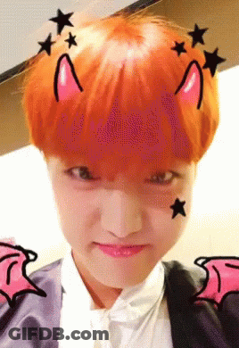 Person With Orange Hair And Cat Ear GIF