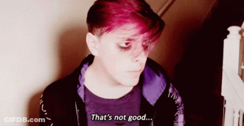 Person With Pink Hair Says That's Not Good GIF