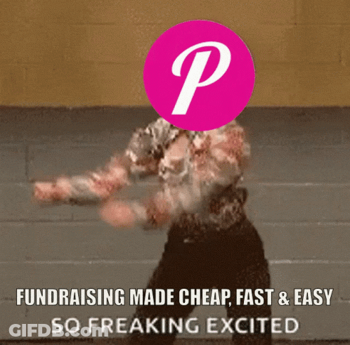 Person With Pink P On Head Fundraising Made Cheap Fast And Easy So Freaking Excited GIF