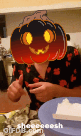 Person With Pumpkin Head Thumbs Up GIF