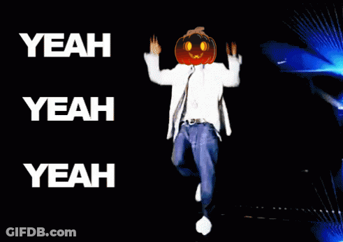 Person With Pumpkin On Head Saying Yeah GIF