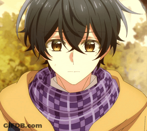 Person With Purple And Yellow Scarf GIF