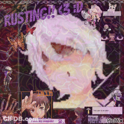 Person With Purple Background Saying Rusting GIF