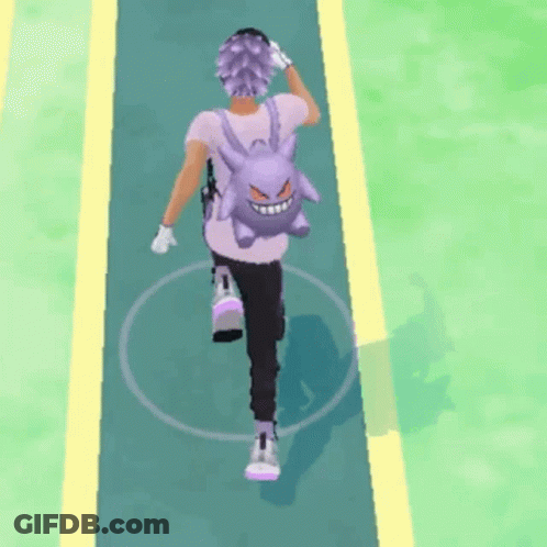 Person With Purple Backpack Walking GIF
