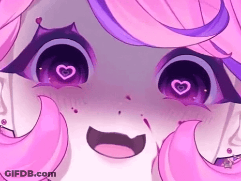 Person With Purple Eyes And Heart GIF