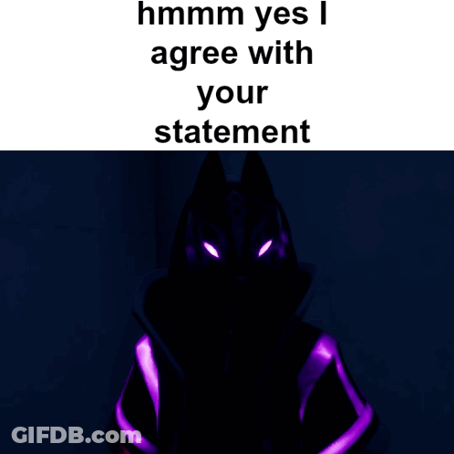 Person With Purple Eyes Saying Hmm Yes I Agree GIF