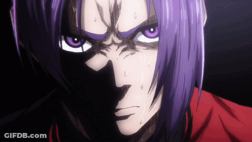 Person With Purple Hair And White Eyes GIF