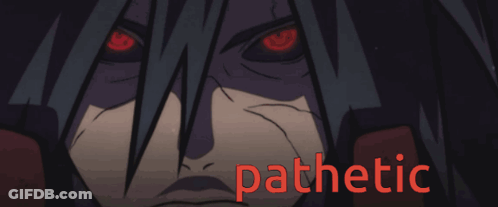 Person With Red Eyes Saying Pathetic GIF