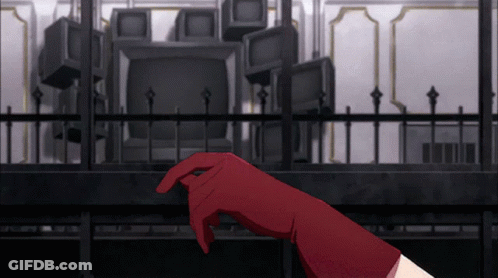 Person With Red Glove Reaching Out GIF