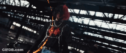 Person With Red Hair And Slayer Shirt GIF