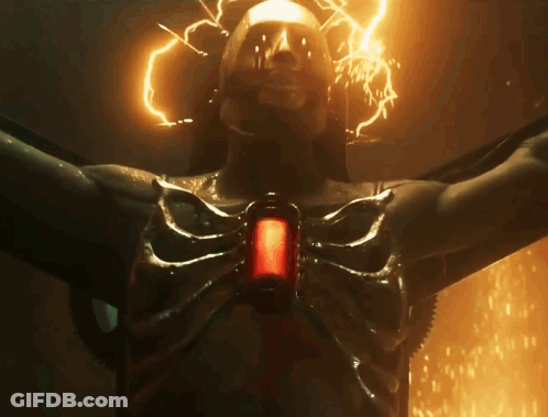 Person With Red Light In Chest GIF