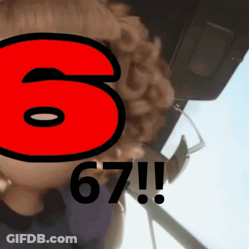 Person With Red Number 6 And 67 GIF