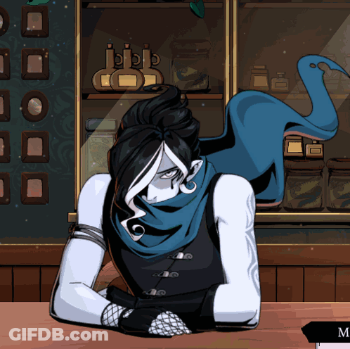 Person With Scarf And Letter M GIF