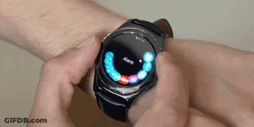 Person With Smart Watch Saying Alarm GIF