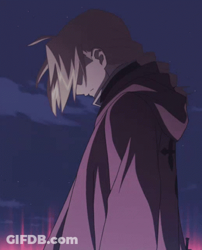 Person With Stitches On Pants In Front Of Purple Sky GIF