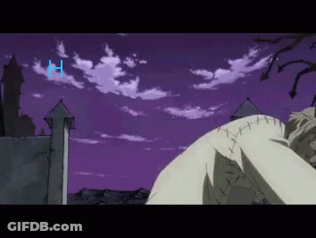 Person With Stitches On Pants In Front Of Purple Sky GIF