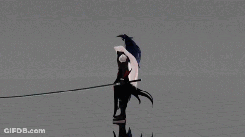 Person With Sword And Bird GIF