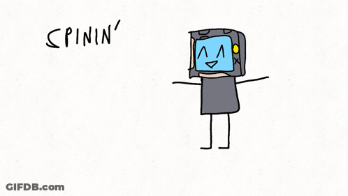 Person With TV Head Saying Spinin GIF