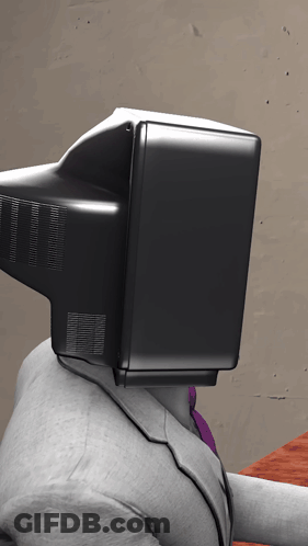 Person With TV On Head GIF