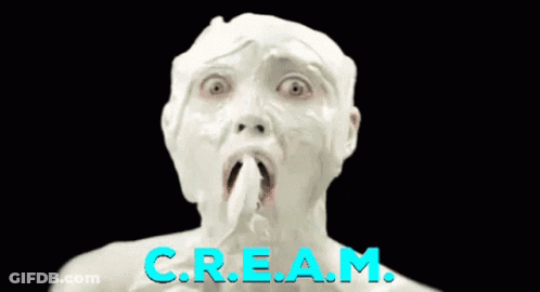 Person With Whipped Cream On Face Saying Cream GIF