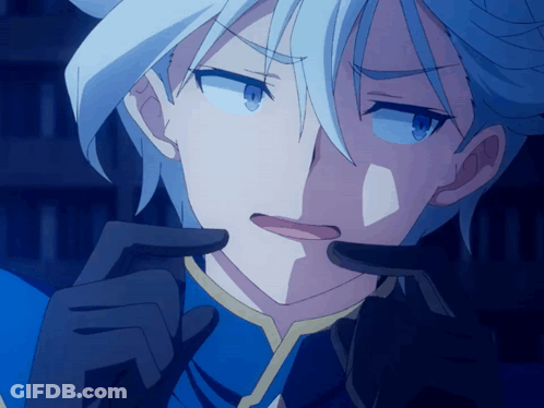 Person With White Hair And Blue Eyes Making A Face GIF