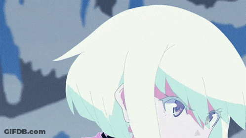 Person With White Hair And Blue Eyes GIF
