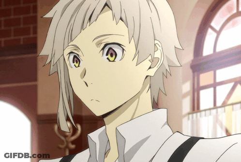 Person With White Hair And Yellow Eyes GIF