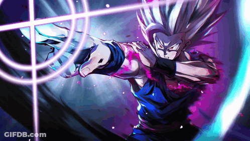 Person With White Hair Purple Background GIF