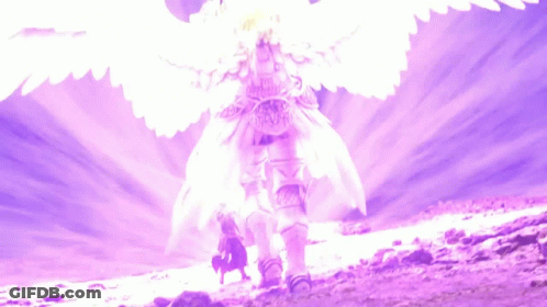 Person With White Wings In Purple Light GIF