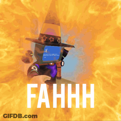 Person With Witch Hat Saying Fahhh GIF