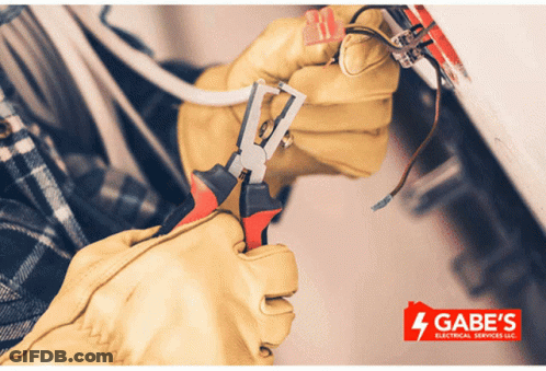 Person Working On Electrical Wires Gabe's Electrical Services UK GIF