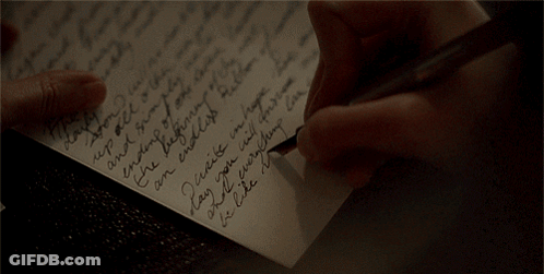 Person Writing I Am Believing GIF