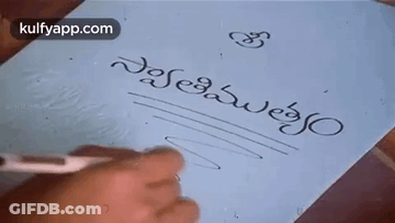 Person Writing In Foreign Language With Pen GIF