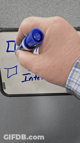 Person Writing On Whiteboard Saying Inter GIF