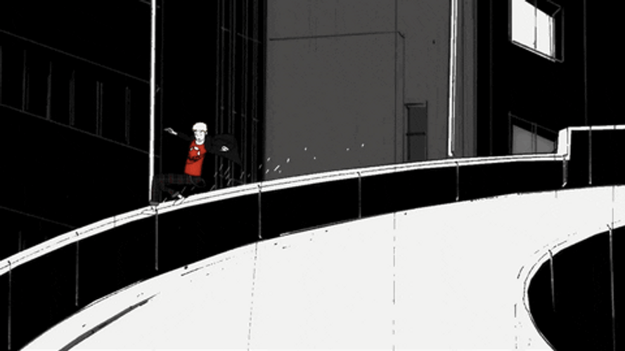 Persona 5  Ryuji Sliding On Rails GIF