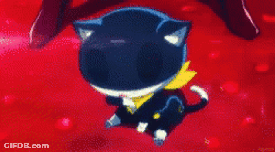 Persona 5 Strikers Mona Cat Crying GIF