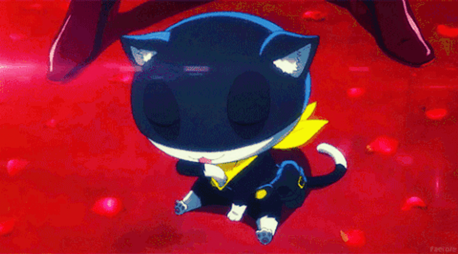 Persona Little Morgana Licking Own Face GIF