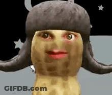 Personified Peanut With Hat GIF