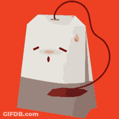 Perspiring Tea Bag Fanning Itself GIF