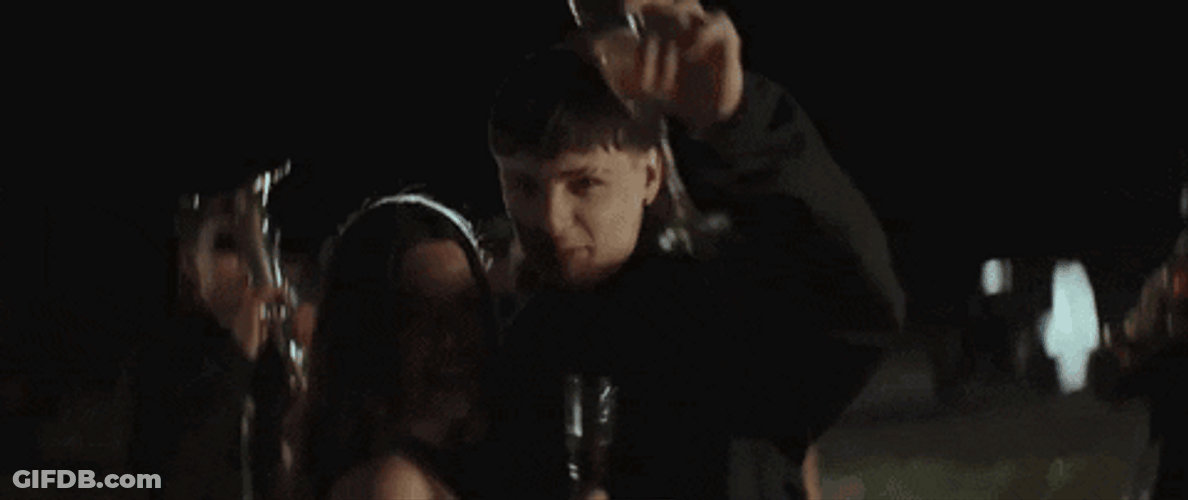 Peso Pluma And Nicki Nicole Drinking Champagne GIF