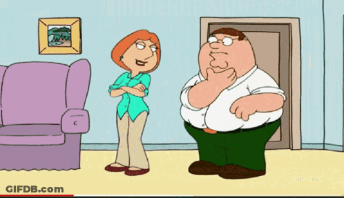 Peter And Lois Griffin In Living Room GIF
